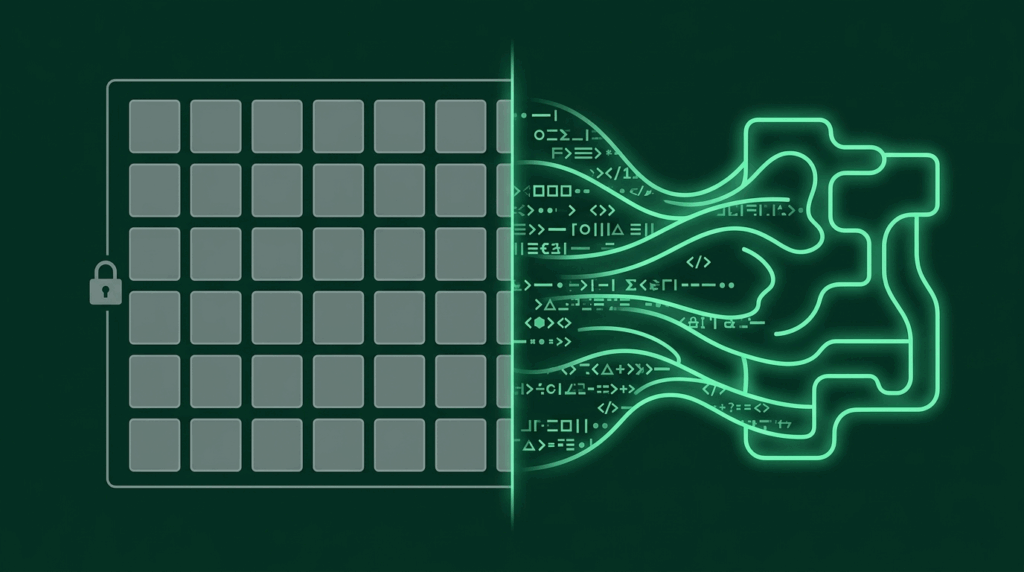 Vergelijking tussen rigide low-code blokken en vrij stromende AI-gegenereerde code